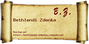 Bethlendi Zdenka névjegykártya